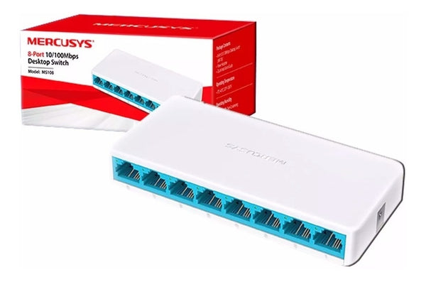 Switch 8 puertos 100 Mbps Mercusys MS108
