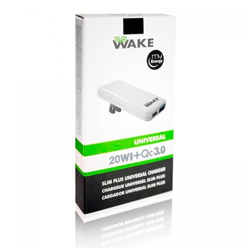 Cargador WAKE Slim 2.4A 20w+qc3.0